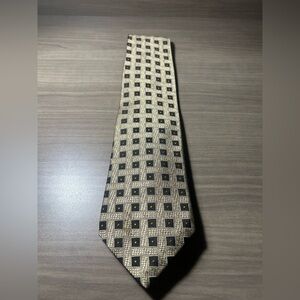 Ferrell Reed 100% Silk Black Gold Patterned Men's Tie Made in USA England Vtg